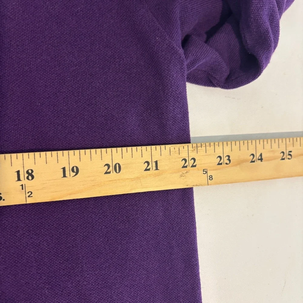 Polo Ralph Lauren Dark Purple Polo Mens L Long Sleeve Cotton Pony Logo School